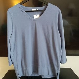 Prairie Cotton 🇺🇸 NWT Solid Cuff Top deepwater